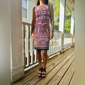 Vince Camuto Pink Paisley Sheath Dress Sz 2